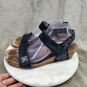 Mephisto Shoes Womens EU 41 Size 11 Black Leather Sandals